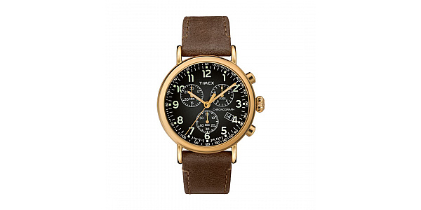 Timex standard chronograph clearance 41mm leather strap watch